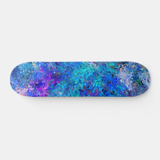 Skateboard Bleu rose Turquoise gouttes Abstraction (Horz)