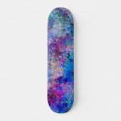 Skateboard Bleu rose Turquoise gouttes Abstraction (Devant)