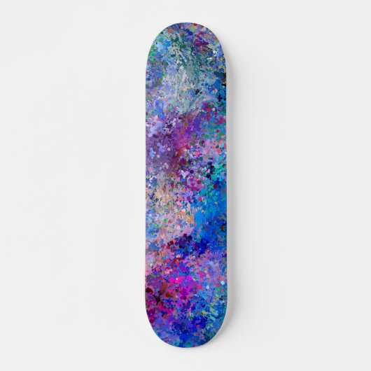Skateboard Bleu rose Turquoise gouttes Abstraction (Devant)