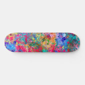 Skateboard Bleu Rouge Jaune Vert Rose Turquoise Splash Abstra (Horz)