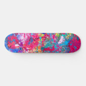 Skateboard Bleu Rouge Jaune Vert Rose Turquoise Splash Abstra (Horz)
