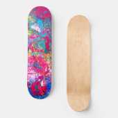 Skateboard Bleu Rouge Jaune Vert Rose Turquoise Splash Abstra (Recto)