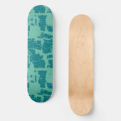 Skateboard Bleu Seabot Abstrait (Recto)