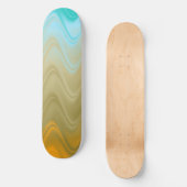 Skateboard Bleu Verre Vert Orange Abstrait (Recto)