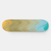 Skateboard Bleu Verre Vert Orange Abstrait (Horz)