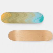 Skateboard Bleu Verre Vert Orange Abstrait (Horz)
