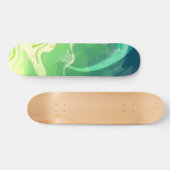 Skateboard Bleu Vert Océan Abstrait (Horz)