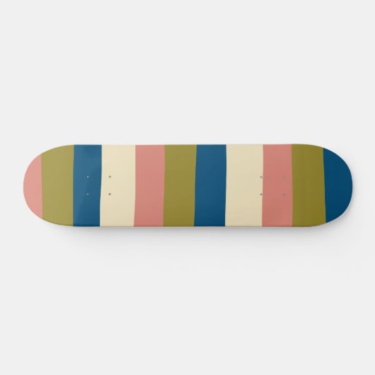 Skateboard Bleu, vert olive, rose et crème (Horz)