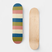 Skateboard Bleu, vert olive, rose et crème (Recto)