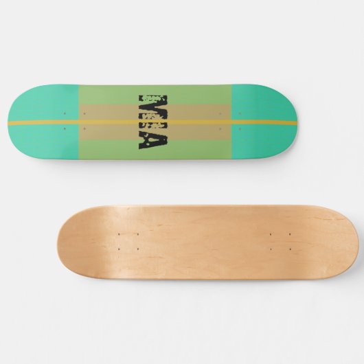 Skateboard bleu vert or personnalisé (Horz)
