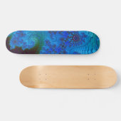 Skateboard Bleu vif look nautique Fractal Fleurs de mer (Horz)