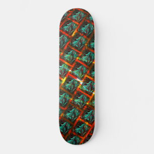 Skateboard Bleu "yeux encadrés", carré, rayures ou râpe rouge