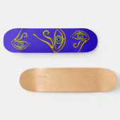 SKATEBOARD BLEUE TALISMAN / GOLD HORUS EYE (Horz)
