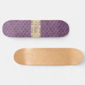 Skateboard Bling Diamant à huile violet et or (Horz)