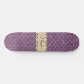 Skateboard Bling Diamant à huile violet et or (Horz)