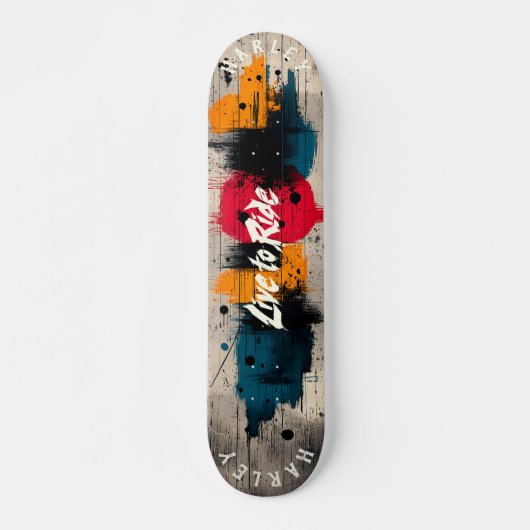 Skateboard Bloc de couleur Abstrait en gras - Conception en d (Devant)