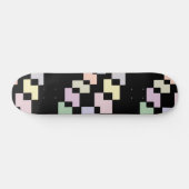 Skateboard Blocs géométriques pastel en noir (Horz)