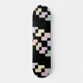 Skateboard Blocs géométriques pastel en noir (Devant)