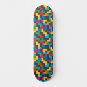 Skateboard Blocs Rétro Tetris Motif Sans Couture