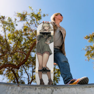 Skateboard Blond Bunny Girl Anime