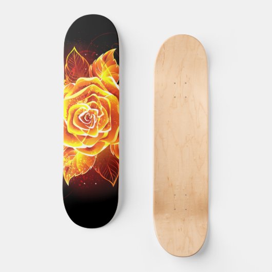 Skateboard Blooming Fire Rose (Recto)