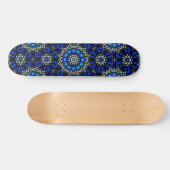 Skateboard Blue Abstract Geometric Mandala Art Design (Horz)