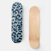 Skateboard Blue Black Camo Abstract Pattern (Recto)
