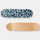 Skateboard Blue Black Camo Abstract Pattern (Horz)