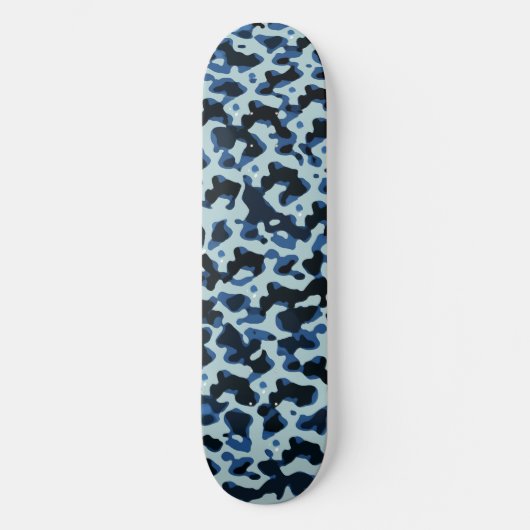 Skateboard Blue Black Camo Abstract Pattern (Recto)