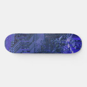 Skateboard Blue Cyber Circuit Board Tech Art Electronique (Horz)