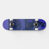 Skateboard Blue Cyber Circuit Board Tech Art Electronique (Horz)