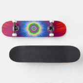 Skateboard Blue Explosion on Red (Horz)