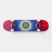 Skateboard Blue Explosion on Red (Horz)