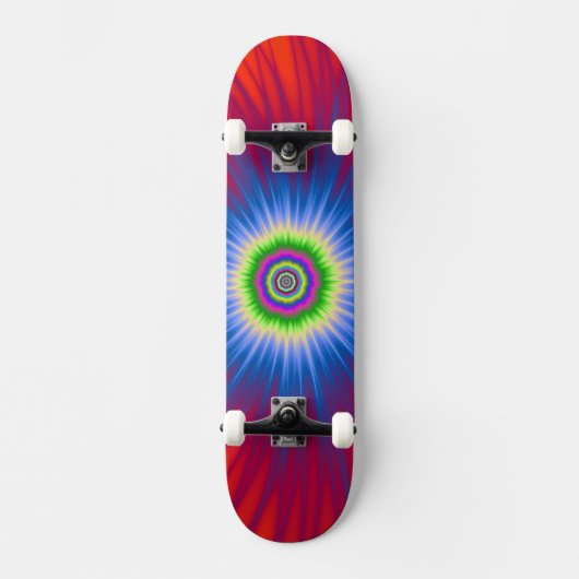 Skateboard Blue Explosion on Red (Recto)