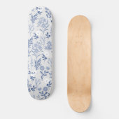 Skateboard Blue Flowers Botanical Painting (Recto)