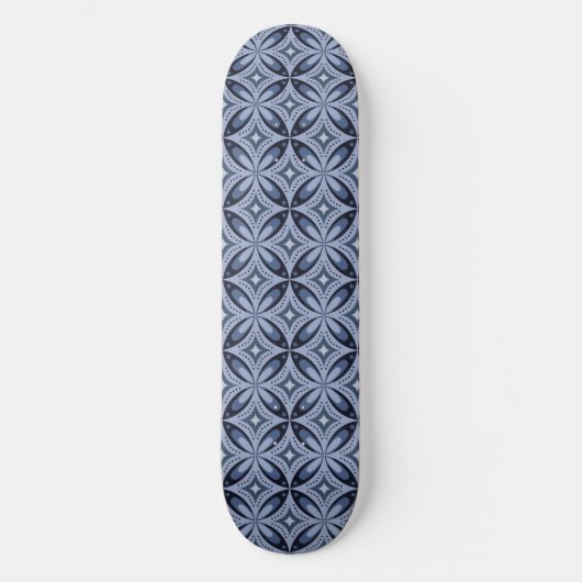 Skateboard Blue Geometric Pattern Retro Style (Recto)