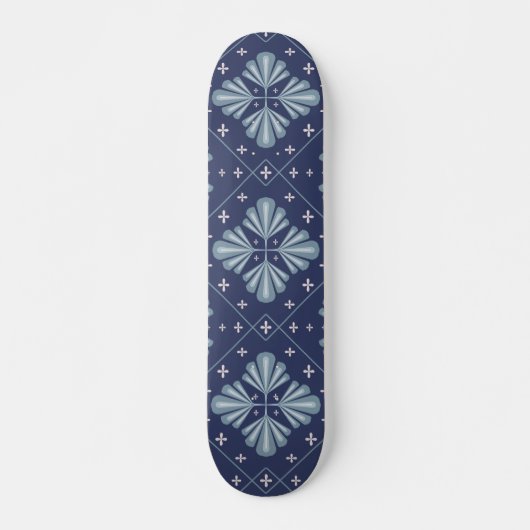 Skateboard Blue Geometric shapes Pattern  (Devant)