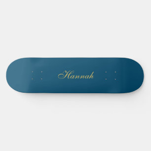 Skateboard Blue Gold Professional Nom minimaliste tendance