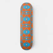 Skateboard Blue Grey Orange Ombre Géométrique Art Abstrait (Recto)