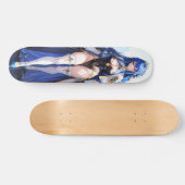Skateboard Blue Haired Cutie Anime Girl (Horz)
