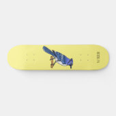 Skateboard Blue jay bird cartoon illustration  (Horz)