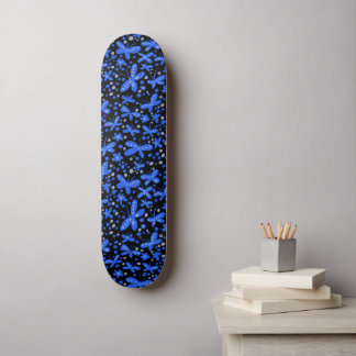 Skateboard Blue Night Butterflies 
