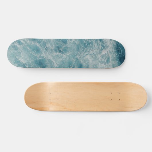 Skateboard Blue Ocean Summer Beach Waves (Horz)