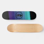 Skateboard Blue Ombre Nom Monogramme Initial Pour Hommes (Horz)