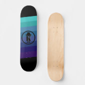 Skateboard Blue Ombre Nom Monogramme Initial Pour Hommes (Recto)