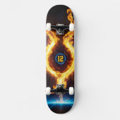 Skateboard Blue Orange Flame Magic Energy Ring Sports (Recto)