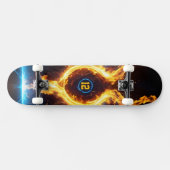 Skateboard Blue Orange Flame Magic Energy Ring Sports (Horz)