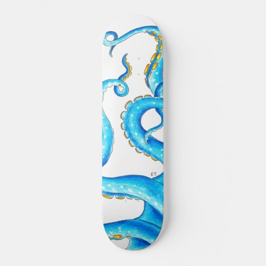 Skateboard Blue Orange Tentacles (Recto)