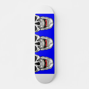 Skateboard Blue Pop Art crânes rires