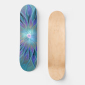 Skateboard Blue Purple Flower Dream Abstrait Fractal Art (Recto)